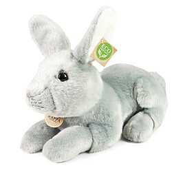 Rappa Peluche Lapin 33cm Réaliste Ultra Doux en Matière Recyclée Écologique Gris