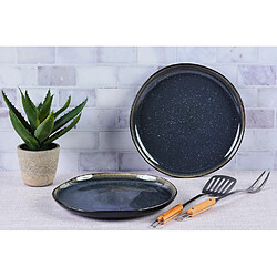 Bjorn Plateau de service IRIS Ø32cm - 2 pièces - Bleu nuit