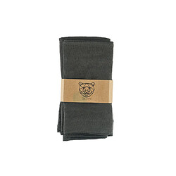 Bjorn Serviette de table - 6 pièces - Lin et coton gris anthracite pas cher