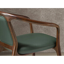 Angel Cerda Fauteuil en similicuir vert foncé pas cher