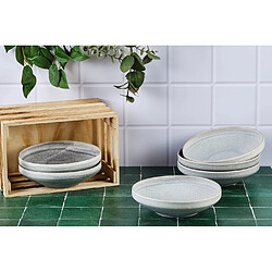 Bjorn Assiette creuse STONE Ø20cm - 6 pièces - Gris lune