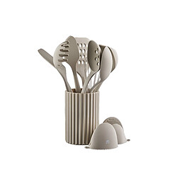 Bjorn Set d'ustensiles de cuisine en bois et silicone GUNNAR - 11 pièces