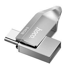 Hoco Hoko Clé USB 3.0 / USB-C 64 Go avec Débit Rapide jusqu'à 150 Mo/s Argent