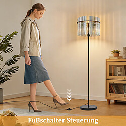 Nettlife Lampadaire métal verre - Noir pas cher