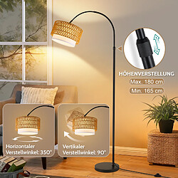 Acheter Nettlife Lampadaire arqué rotin bohème - Noir