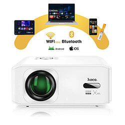 Hoco Hoko Mini Vidéoprojecteur Android Full HD 1080p Wi-Fi 5GHz Bluetooth HDMI USB Blanc pas cher