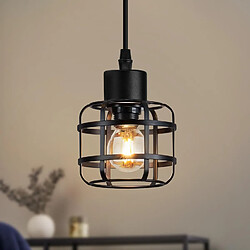 NETTLIFE Suspension Vintage 1 Lampe Métal Noir E14 Rétro Hauteur Réglable