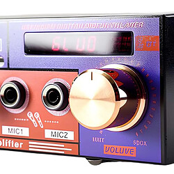 Avizar Amplificateur Audio Stéréo Multifonction Bluetooth USB SD FM Violet pas cher