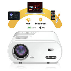 Hoco Hoko Vidéoprojecteur Android HD 720p WiFi Bluetooth HDMI avec Applications Streaming Blanc pas cher