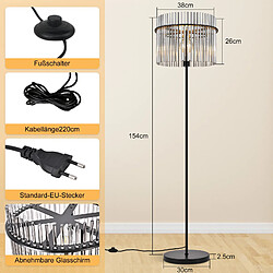 Avis Nettlife Lampadaire métal verre - Noir
