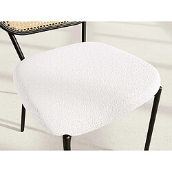 Acheter Lisa Design Luciano - lot de 2 chaises cannage - dossier arrondi - en tissu bouclette