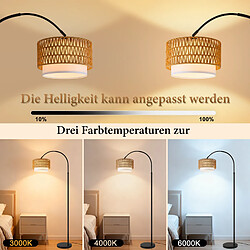 Avis Nettlife Lampadaire arqué rotin bohème - Noir