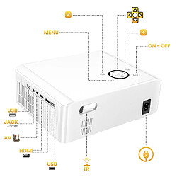 Avis Hoco Hoko Mini Vidéoprojecteur Android Full HD 1080p Wi-Fi 5GHz Bluetooth HDMI USB Blanc