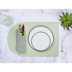 Bjorn Sous-verre rond réversible - 6 pièces - Cuir recyclé rose pâle et vert pâle pas cher