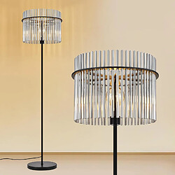 NETTLIFE Lampadaire Noir Abat-jour Verre E27 Interrupteur Pied Moderne