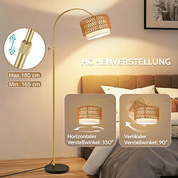 Acheter Nettlife Lampadaire Boho en rotin - Noir