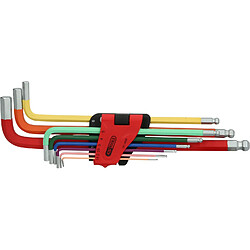 KS TOOLS Jeu de clés mâles coudées à six pans creux et tête sphérique, 9 pcs ( 151.4420 )