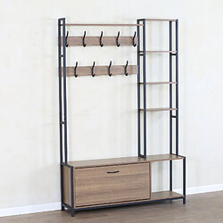 Concept Usine Meuble d'entrée 182x120cm noyer et noir MANTI pas cher