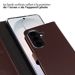 Avis Selencia Étui portefeuille en cuir véritable pour Samsung Galaxy S26 - Marron