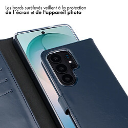 Acheter Selencia Étui portefeuille en cuir véritable pour Samsung Galaxy S26 Ultra - Bleu foncé