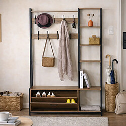 Avis Concept Usine Meuble d'entrée 182x120cm noyer et noir MANTI