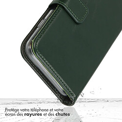 Selencia Étui portefeuille en cuir véritable pour Samsung Galaxy S26 - Vert pas cher