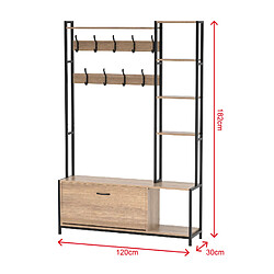 Acheter Concept Usine Meuble d'entrée 182x120cm noyer et noir MANTI