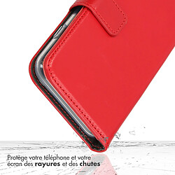Selencia Étui portefeuille en cuir véritable pour Samsung Galaxy S26 - Rouge pas cher