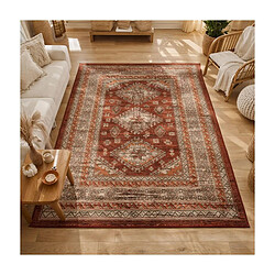 UnAmourDeTapis Tapis oriental de couloir 80x300 rectangle orange tissé motif ethnique LYN1 DAZOR