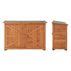 Avis Helloshop26 Coffre de rangement extérieur à 2 portes range-bûches en sapin 88 x 128 x 50 cm 03_0006814