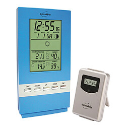 Inovalley Station météo écran LCD complète bleue