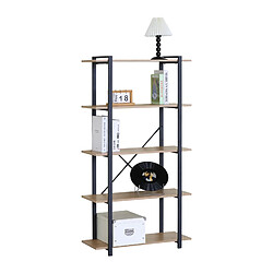 Concept Usine Etagère 5 rangements 150 cm bois et noir TYDO