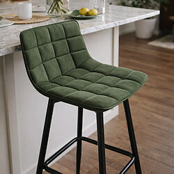Acheter Idmarket Tabourets MADY vert velours x4