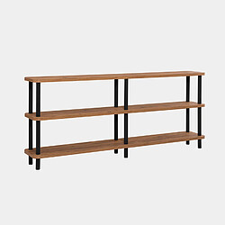 Concept Usine Étagère design basse noir et bois 180 cm SOFIE