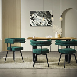 ML-Design Lot de 6 Chaises Pivotantes, Vert Foncé en Tissu Teddy Pieds en métal pas cher