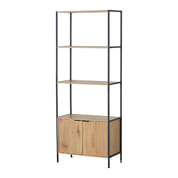 Concept Usine Etagère 4 rangements et placard 176 cm bois et noir TYDIE