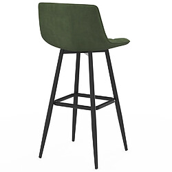 Idmarket Tabourets MADY vert velours x4 pas cher