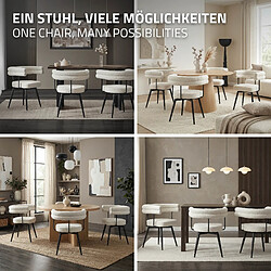 ML-Design Lot de 2 Chaises Pivotantes, Beige en Tissu Teddy Pieds en métal