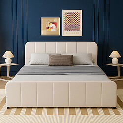 Avis Concept Usine Lit coffre 140x190cm en velours beige TAMPA