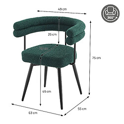 Avis ML-Design Lot de 6 Chaises Pivotantes, Vert Foncé en Tissu Teddy Pieds en métal