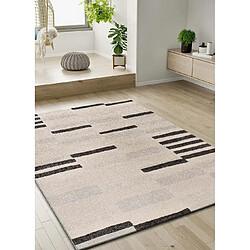ATTICGO Tapis géométrique LESSIA beige/noir 120x180 cm