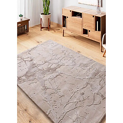 ATTICGO Tapis effet marbre à relief ORIS beige 115x170 cm