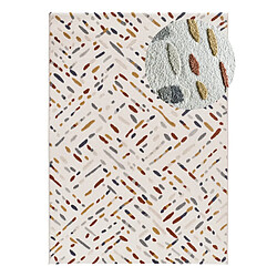 ATTICGO Tapis géométrique à relief AMARA crème/multicolore 80x150 cm