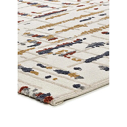 Avis ATTICGO Tapis géométrique à relief AMARA crème/multicolore 133x190 cm