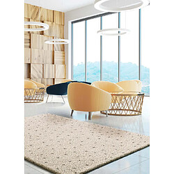 ATTICGO Tapis shaggy moderne LUSH crème/noir 120x180 cm