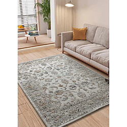 ATTICGO Tapis vintage á relief KEOPS beige/rouille/bleu 134x200 cm