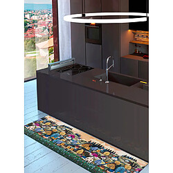 ATTICGO Tapis de cuisine paysage RICCI multicolore 52x100 cm