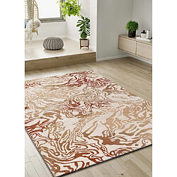 ATTICGO Tapis abstrait ASTRA rouille/beige 133x190 cm