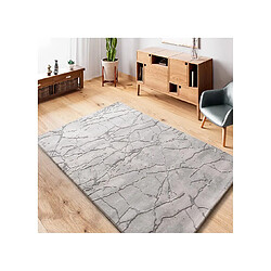 ATTICGO Tapis effet marbre à relief ORIS gris 154x230 cm pas cher