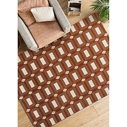 ATTICGO Tapis géométrique ASTRA rouille/beige 160x230 cm